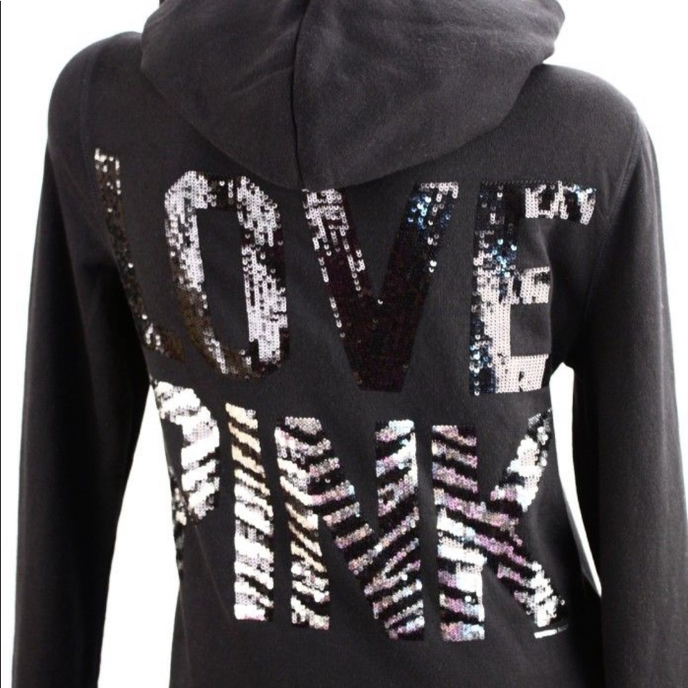 PINK Zebra Sequin Sweatshirt/Tank Bundle